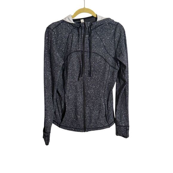 Lululemon Hooded Define Jacket *Nulu Luminesce Splatter White Black size 12 - Picture 3 of 11